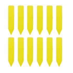 100 Pcs I-Type Plant Labels Plastic Nursery Garden Plant Tags Pot Plant Markers, Medium Size Yellow