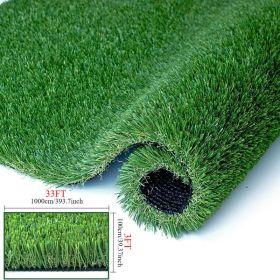 Artificial Turf Grass: 3 ft x 33 ft, Indoor & Outdoor, Realistic Synthetic Fake Grass for Patio, Landscape, Backyard, Dog Pets Mat