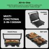 3-in-1 Electric Indoor Panini Press & Grill, 4-Slice Sandwich Press, Opens 180Â° for Grilling