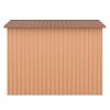 8' x 8' Outdoor Storage Shed, Metal Garden Shed with Double Sliding Doors, 4 Air Vents, Tool Storage House Shed for Yard, Patio, Lawn, Coffee