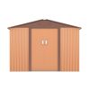 9.1' x 10.5' Outdoor Metal Storage Shed, Garden Tool Shed Storage House with Double Sliding Doors and 4 Vents for Backyard, Patio, Lawn, coffee