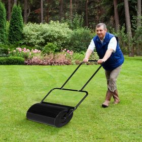 Garden Tool Lawn Roller Iron Cylindrical  XH (Color: 19.5in Black)