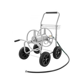Outdoor Planting for Garden Yard Lawn Hose Reel Cart (Color: As pic show, type: 5/8'' & 250 ft)