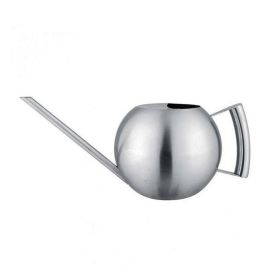 1L Stainless Steel Watering Pot Gardening Potted Small Watering Can With Handle For Watering Plants Flower Garden Tool (Color: Silver)