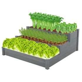Wood Horticulture Raised Garden Bed, Brown (Color: Gray)