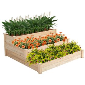 Wood Horticulture Raised Garden Bed, Brown (Color: Natural Color)