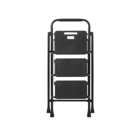 Garden Tools Portable Folding Ladder with Wide Anti-Slip Pedal (Color: Black, type: Style B)